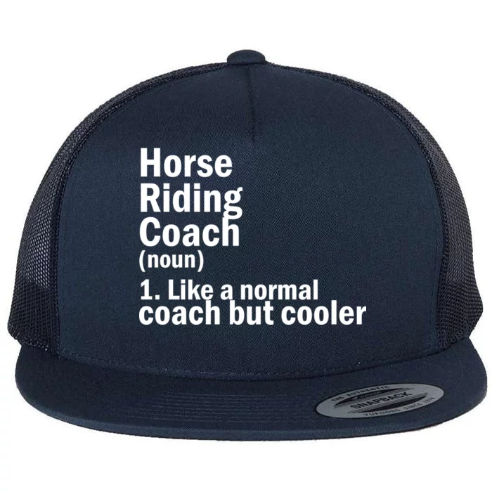 Horse Riding Coach Flat Bill Trucker Hat