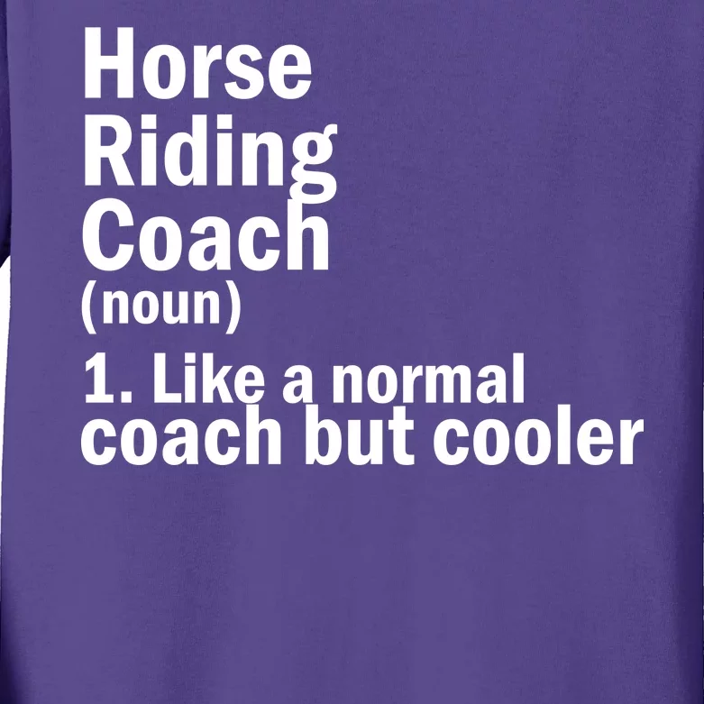 Horse Riding Coach Kids Long Sleeve Shirt