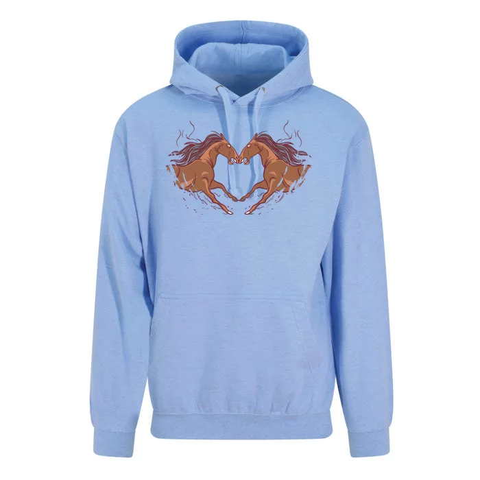 Horse Shaped Heart Unisex Surf Hoodie