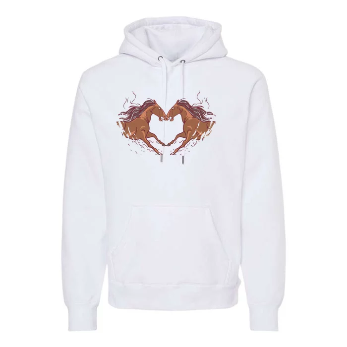 Horse Shaped Heart Premium Hoodie