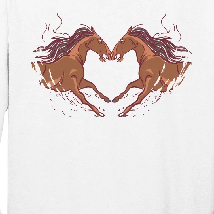 Horse Shaped Heart Tall Long Sleeve T-Shirt