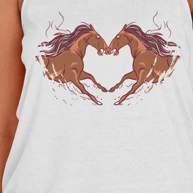 Horse Shaped Heart Women's Knotted Racerback Tank