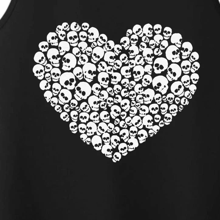 Heart Of Skulls Funny Valentine's Day Performance Tank