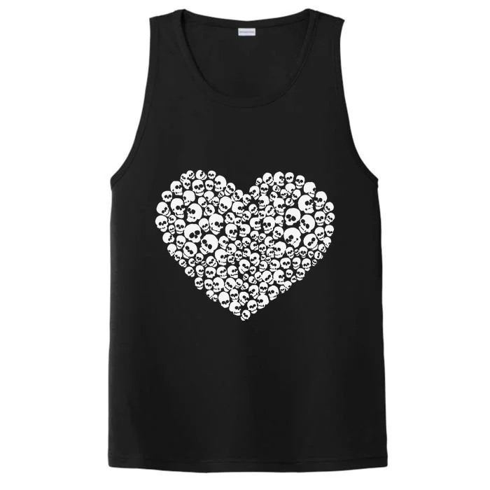 Heart Of Skulls Funny Valentine's Day Performance Tank