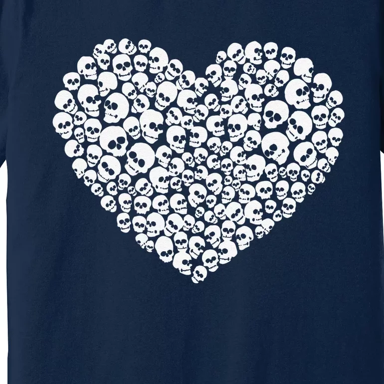 Heart Of Skulls Funny Valentine's Day Premium T-Shirt