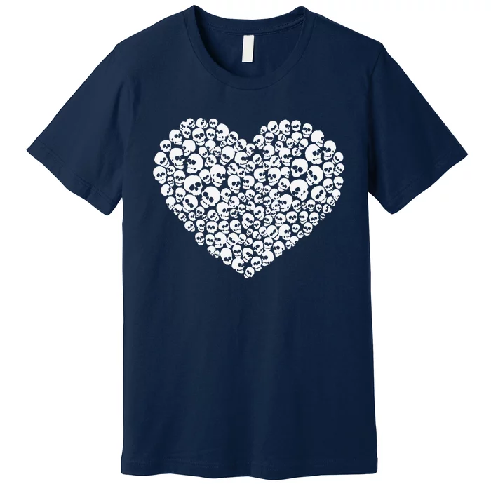 Heart Of Skulls Funny Valentine's Day Premium T-Shirt