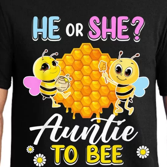 He Or She Auntie To Bee Gender Reveal Baby Shower Party Pajama Set