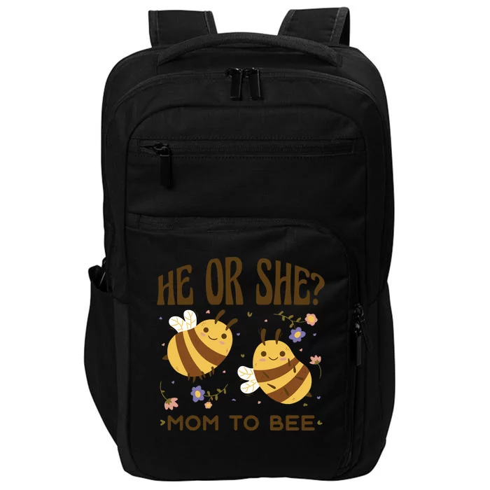 He Or She Mom To Bee Gender Reveal Impact Tech Backpack