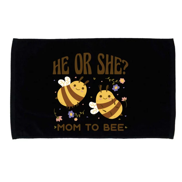 He Or She Mom To Bee Gender Reveal Microfiber Hand Towel