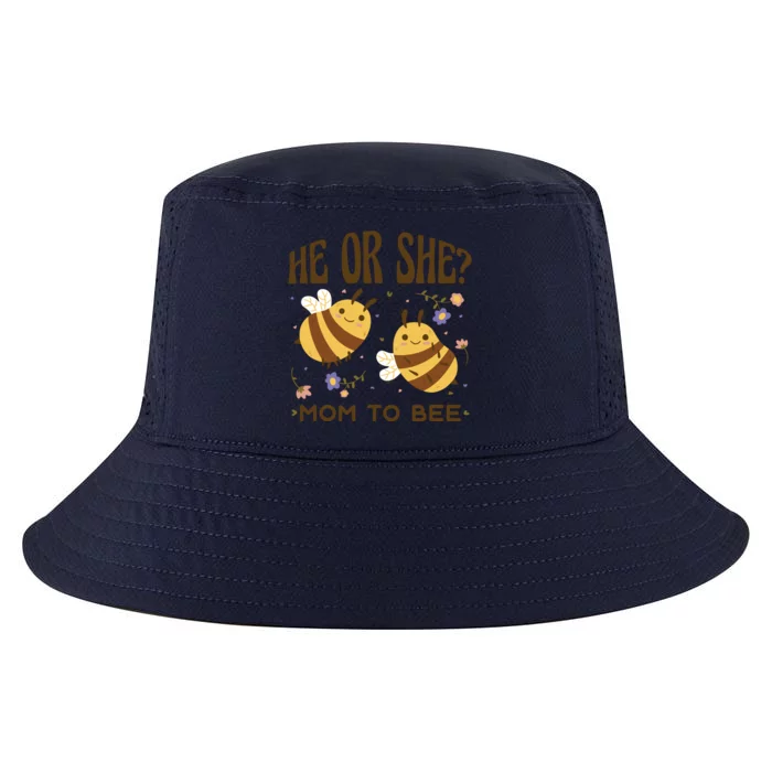 He Or She Mom To Bee Gender Reveal Cool Comfort Performance Bucket Hat