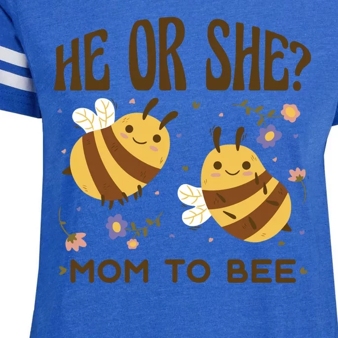 He Or She Mom To Bee Gender Reveal Enza Ladies Jersey Football T-Shirt