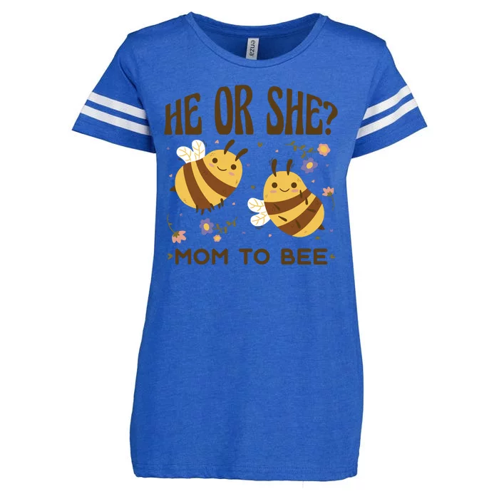 He Or She Mom To Bee Gender Reveal Enza Ladies Jersey Football T-Shirt