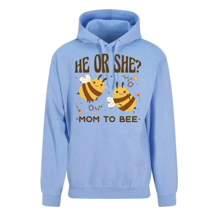 He Or She Mom To Bee Gender Reveal Unisex Surf Hoodie