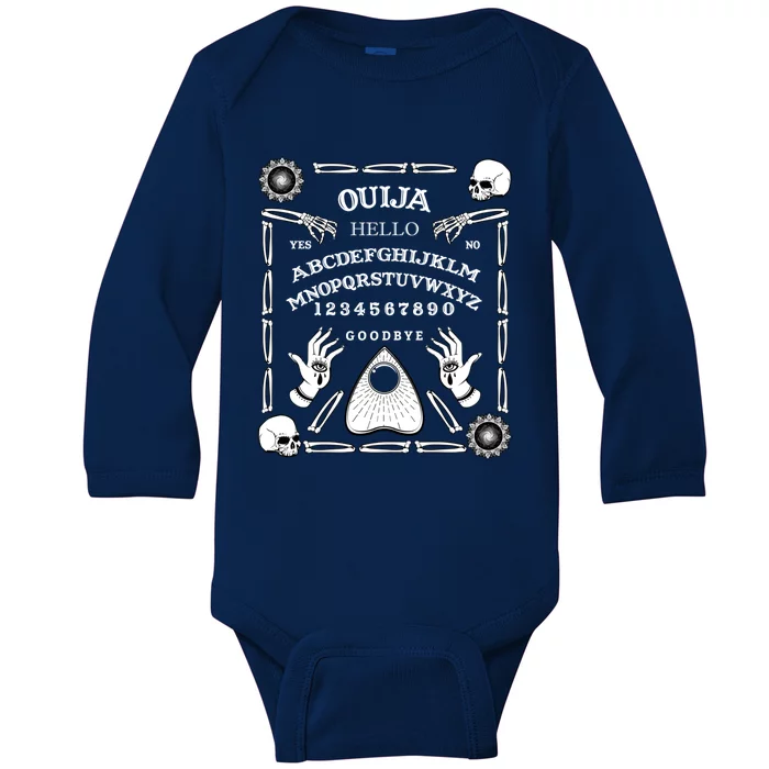 Halloween Ouija Spirit Board Ghost Paranormal Spiritual Gift Baby Long Sleeve Bodysuit