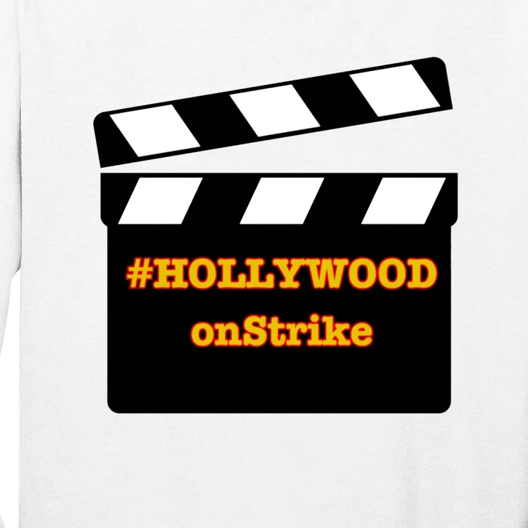 Hollywood On Strike Sag Aftra On Strike WGA Protest Background Actor On Strike Long Sleeve Shirt