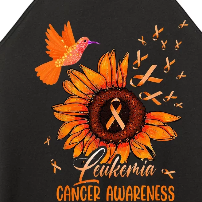 Hummingbird Orange Sunflower Leukemia Cancer Awareness Women’s Perfect Tri Rocker Tank