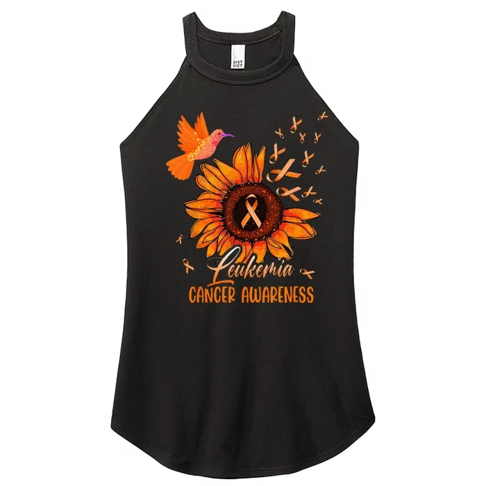 Hummingbird Orange Sunflower Leukemia Cancer Awareness Women’s Perfect Tri Rocker Tank