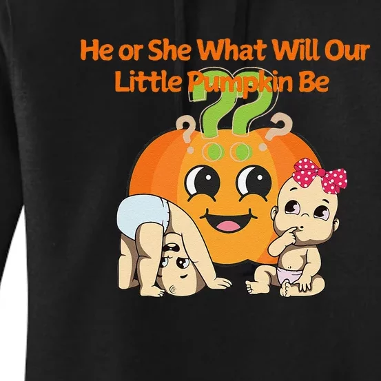 He Or She What Will Our Little Pumpkin Be Baby Party Women's Pullover Hoodie