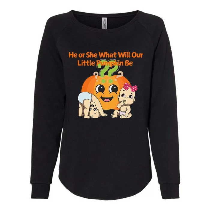 He Or She What Will Our Little Pumpkin Be Baby Party Womens California Wash Sweatshirt