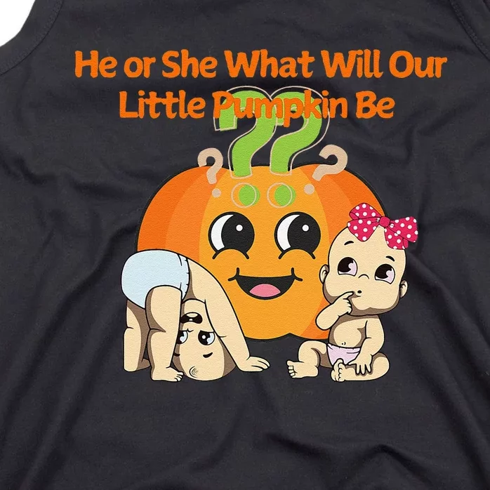 He Or She What Will Our Little Pumpkin Be Baby Party Tank Top