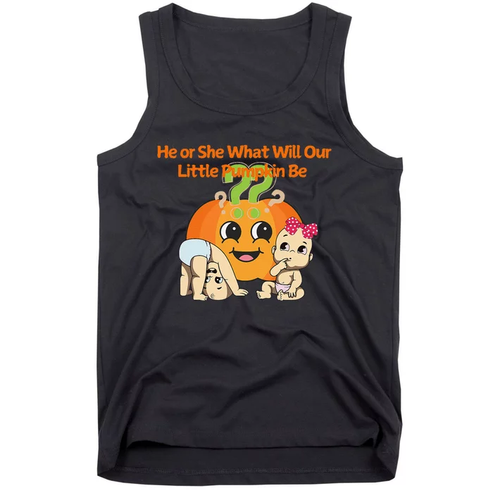 He Or She What Will Our Little Pumpkin Be Baby Party Tank Top