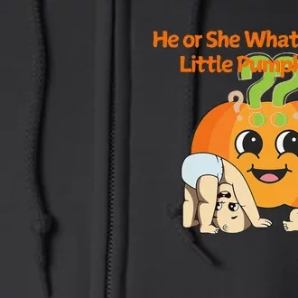 He Or She What Will Our Little Pumpkin Be Baby Party Full Zip Hoodie