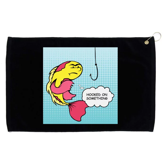 Hooked On Something Grommeted Golf Towel