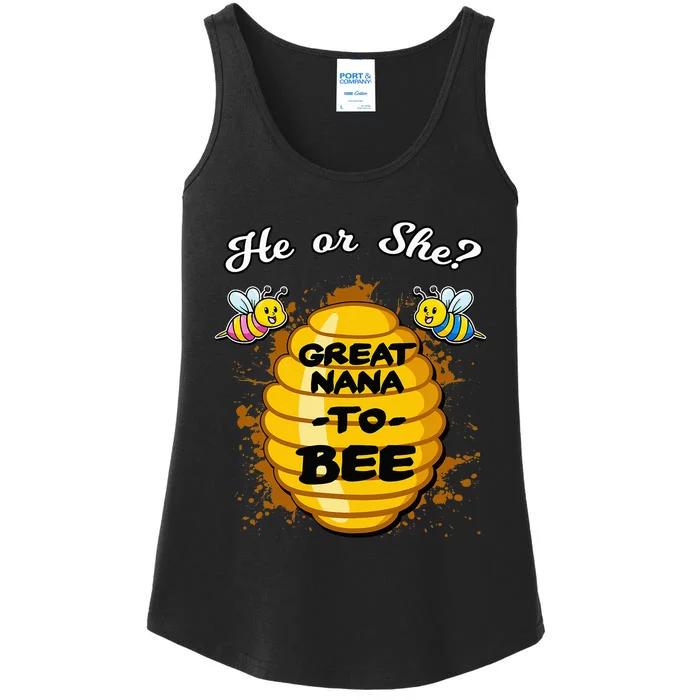 He Or She Great Nana To Bee Gender Baby Reveal Announcement Ladies Essential Tank