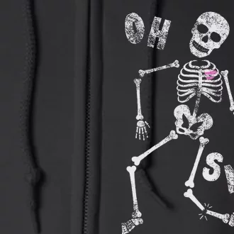 Halloween Oh Snap Skeleton Broken Leg Full Zip Hoodie