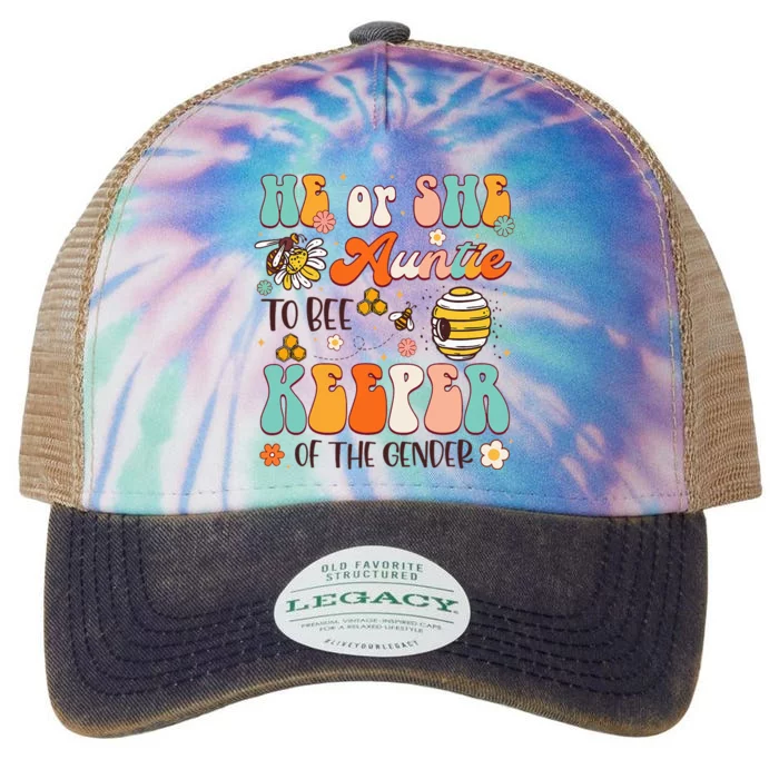 He Or She Auntie To Bee Keeper Of The Gender Reveal Legacy Tie Dye Trucker Hat