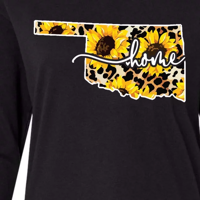 Home Oklahoma Sunflower Gift Womens Cotton Relaxed Long Sleeve T-Shirt