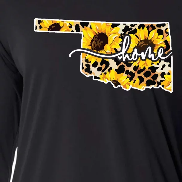 Home Oklahoma Sunflower Gift Cooling Performance Long Sleeve Crew