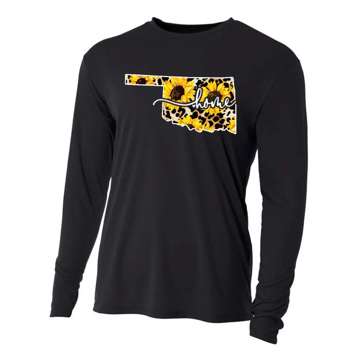 Home Oklahoma Sunflower Gift Cooling Performance Long Sleeve Crew