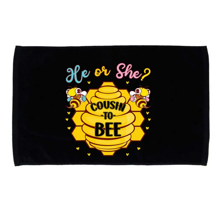 He Or She Cousin To Bee Gender Baby Reveal Announcement Microfiber Hand Towel