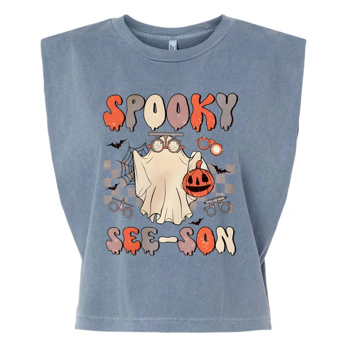 Halloween Optometrist Spooky Seeson Garment-Dyed Women's Muscle Tee