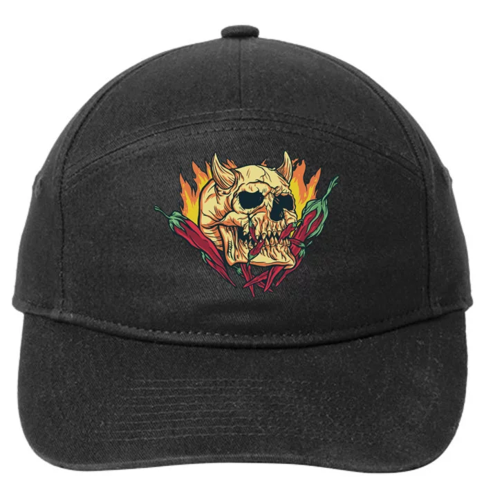 Hot Chili Demon Skull 7-Panel Snapback Hat