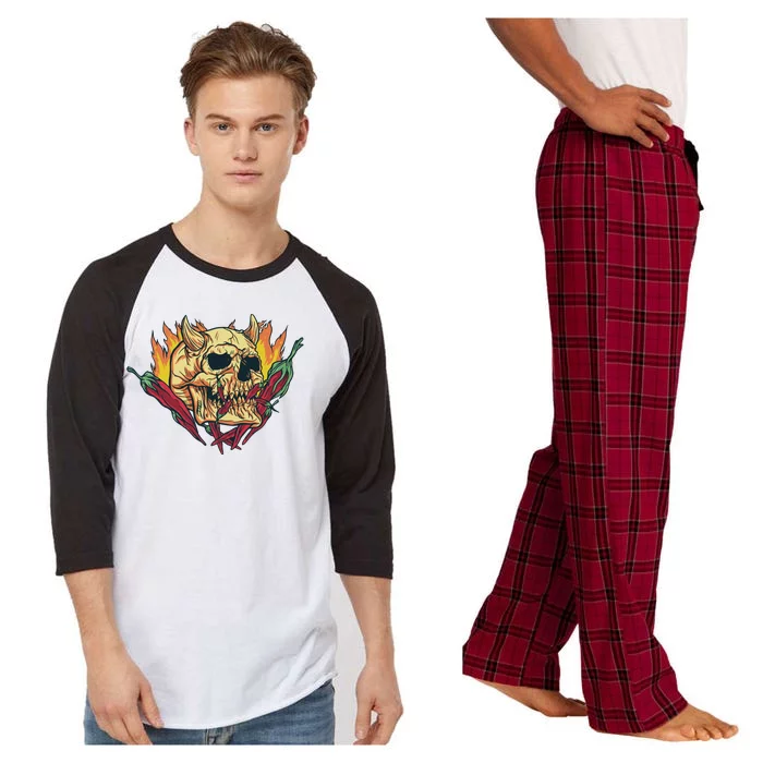 Hot Chili Demon Skull Raglan Sleeve Pajama Set