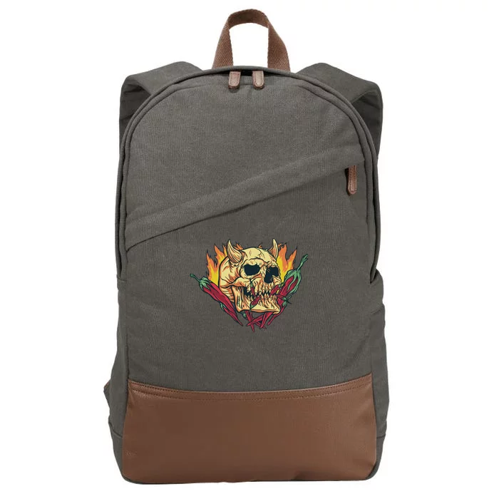 Hot Chili Demon Skull Cotton Canvas Backpack