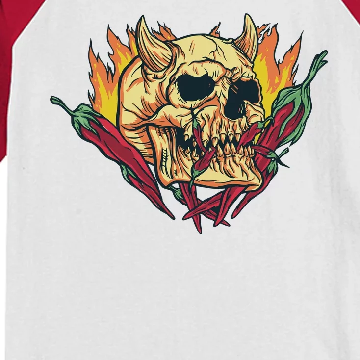 Hot Chili Demon Skull Kids Colorblock Raglan Jersey