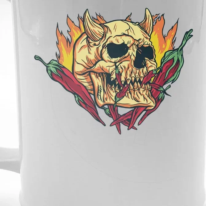 Hot Chili Demon Skull Front & Back Beer Stein