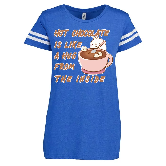 Hot Chocolate Is Like A Mug From The Inside Enza Ladies Jersey Football T-Shirt