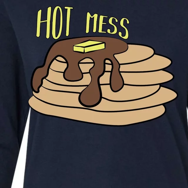 Hot Mess Pancakes Womens Cotton Relaxed Long Sleeve T-Shirt