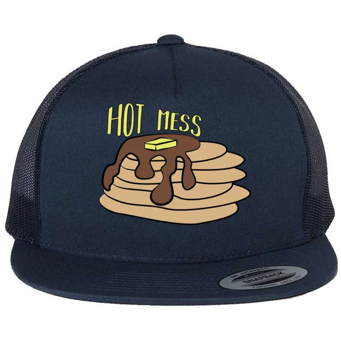 Hot Mess Pancakes Flat Bill Trucker Hat