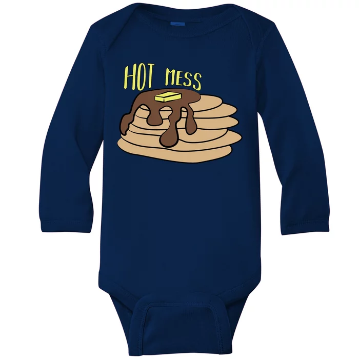 Hot Mess Pancakes Baby Long Sleeve Bodysuit