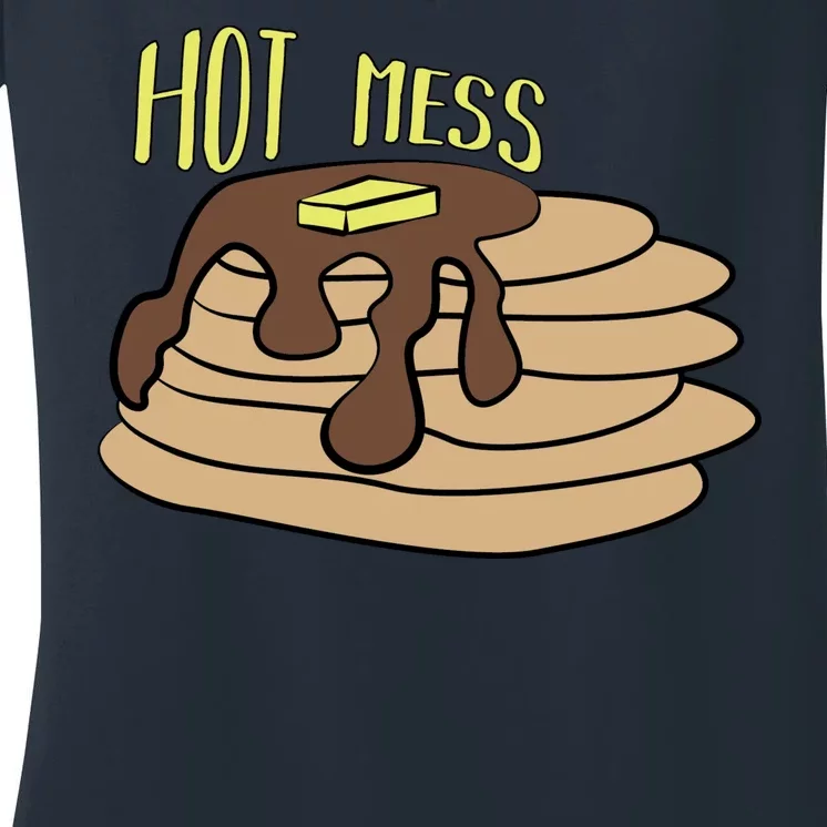 Hot Mess Pancakes Women's V-Neck T-Shirt