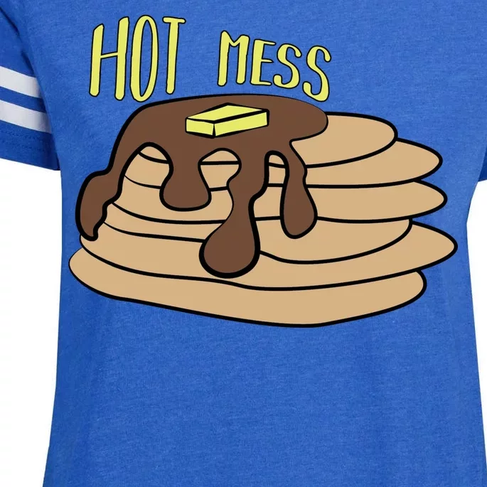 Hot Mess Pancakes Enza Ladies Jersey Football T-Shirt