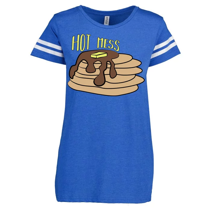 Hot Mess Pancakes Enza Ladies Jersey Football T-Shirt