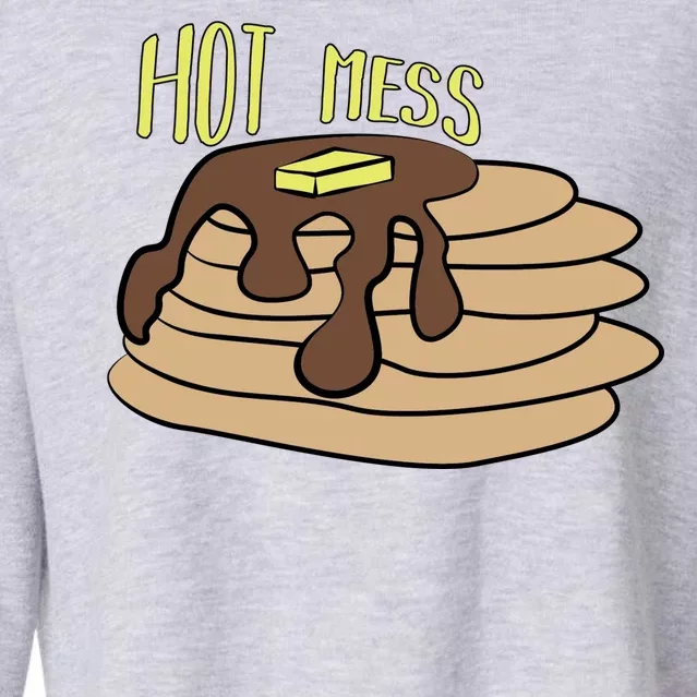 Hot Mess Pancakes Cropped Pullover Crew