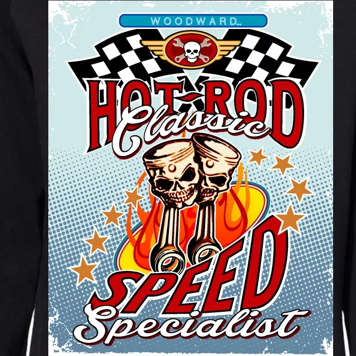 Hot Rod Classic Speed Specialist Woodward Ave Womens California Wash Sweatshirt