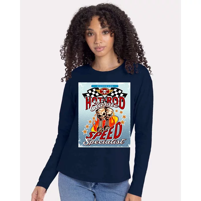 Hot Rod Classic Speed Specialist Woodward Ave Womens Cotton Relaxed Long Sleeve T-Shirt